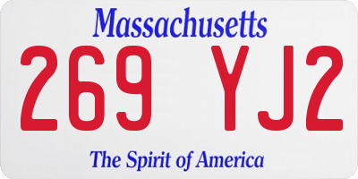 MA license plate 269YJ2