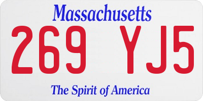 MA license plate 269YJ5