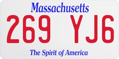 MA license plate 269YJ6