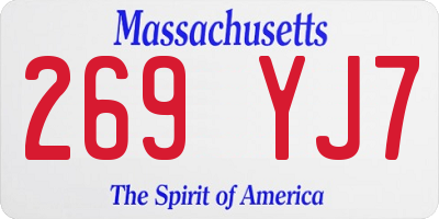 MA license plate 269YJ7