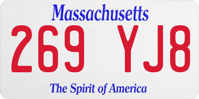 MA license plate 269YJ8
