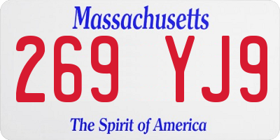 MA license plate 269YJ9