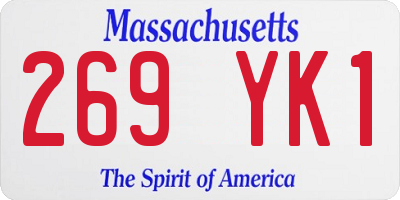 MA license plate 269YK1
