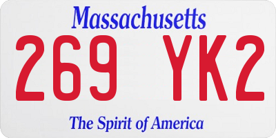MA license plate 269YK2