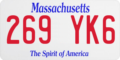 MA license plate 269YK6