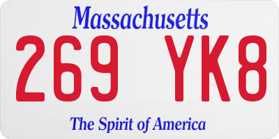 MA license plate 269YK8
