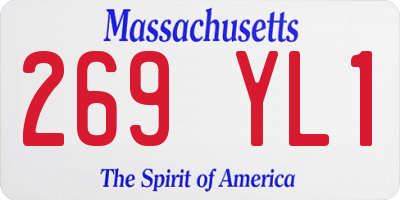 MA license plate 269YL1