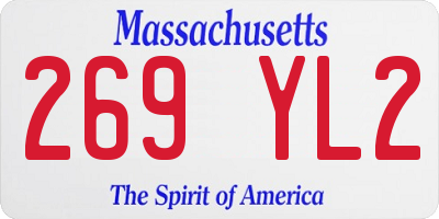 MA license plate 269YL2