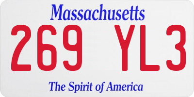 MA license plate 269YL3