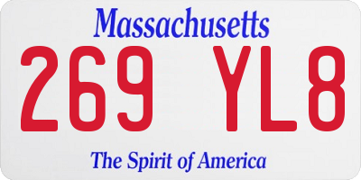 MA license plate 269YL8