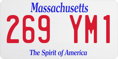 MA license plate 269YM1