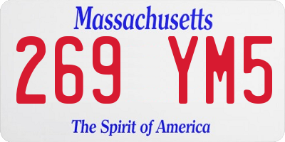 MA license plate 269YM5