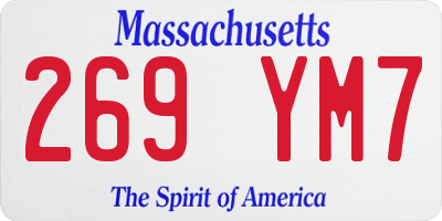 MA license plate 269YM7
