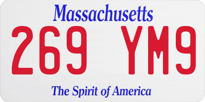 MA license plate 269YM9