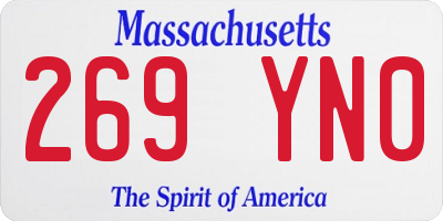 MA license plate 269YN0