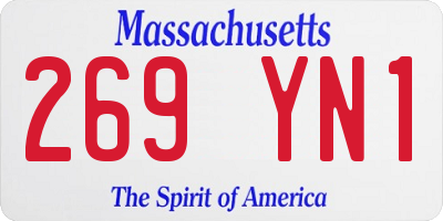 MA license plate 269YN1