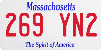 MA license plate 269YN2