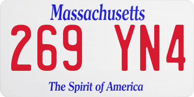 MA license plate 269YN4
