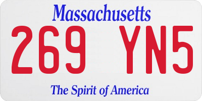 MA license plate 269YN5