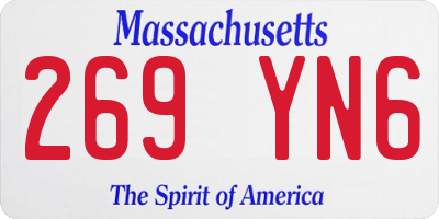 MA license plate 269YN6