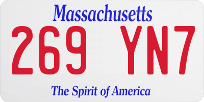 MA license plate 269YN7