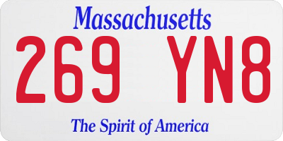 MA license plate 269YN8
