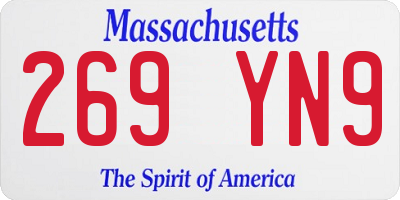 MA license plate 269YN9