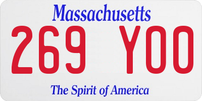 MA license plate 269YO0