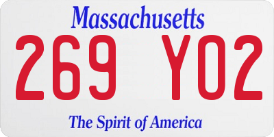 MA license plate 269YO2