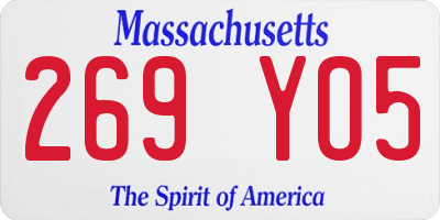 MA license plate 269YO5