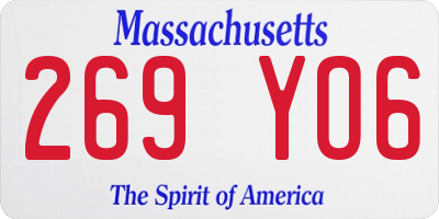 MA license plate 269YO6