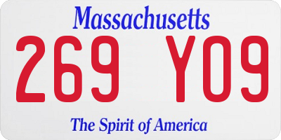 MA license plate 269YO9