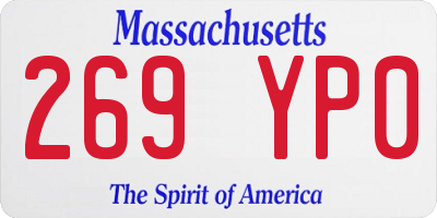 MA license plate 269YP0