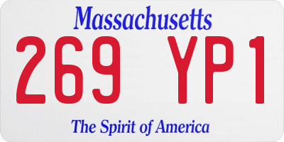 MA license plate 269YP1