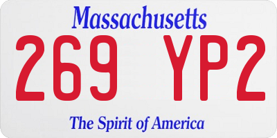 MA license plate 269YP2