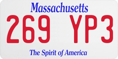 MA license plate 269YP3