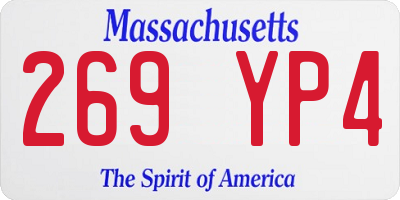 MA license plate 269YP4