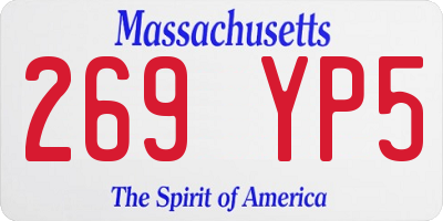 MA license plate 269YP5
