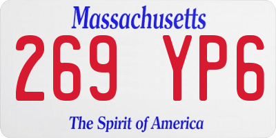 MA license plate 269YP6