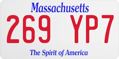 MA license plate 269YP7