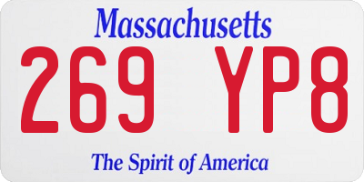 MA license plate 269YP8