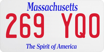 MA license plate 269YQ0