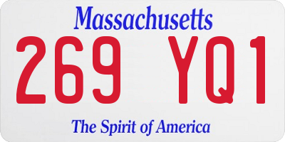 MA license plate 269YQ1
