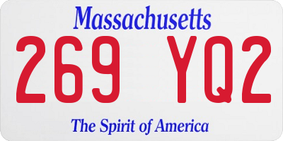 MA license plate 269YQ2