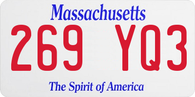 MA license plate 269YQ3