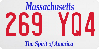 MA license plate 269YQ4