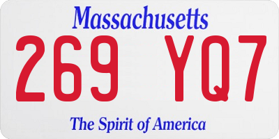 MA license plate 269YQ7