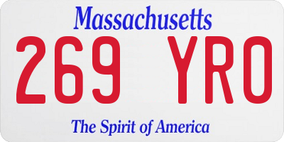 MA license plate 269YR0