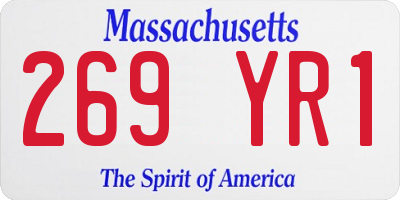 MA license plate 269YR1