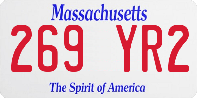 MA license plate 269YR2